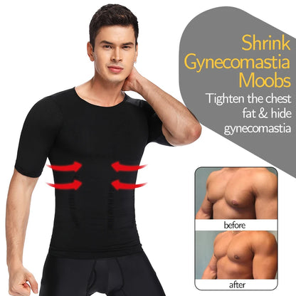Men's Slimming Compression T-Shirt Body Shaper Undershirt for Weight Loss and Gynecomastia Muscle Tank Tops with Soft Design