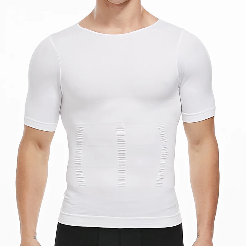 Men's Slimming Compression T-Shirt Body Shaper Undershirt for Weight Loss and Gynecomastia Muscle Tank Tops with Soft Design