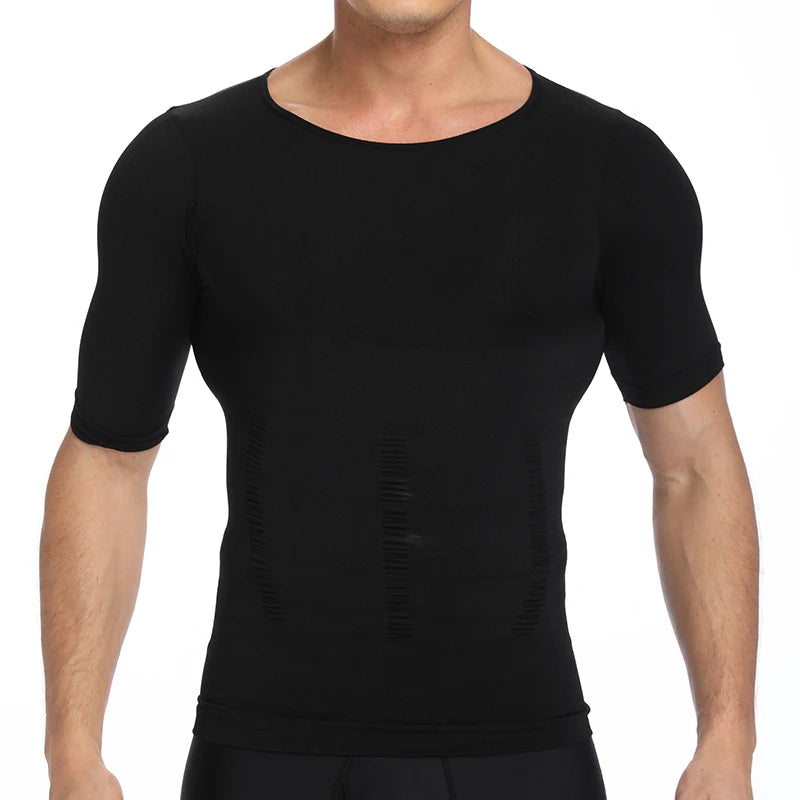 Men's Slimming Compression T-Shirt Body Shaper Undershirt for Weight Loss and Gynecomastia Muscle Tank Tops with Soft Design