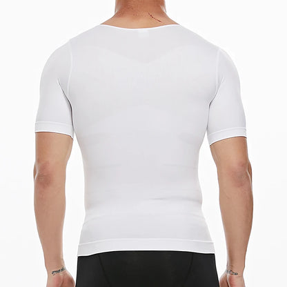 Men's Slimming Compression T-Shirt Body Shaper Undershirt for Weight Loss and Gynecomastia Muscle Tank Tops with Soft Design