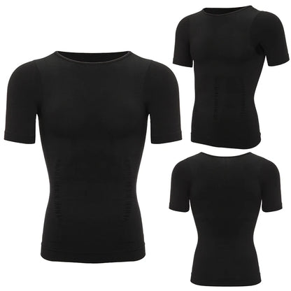 Men's Slimming Compression T-Shirt Body Shaper Undershirt for Weight Loss and Gynecomastia Muscle Tank Tops with Soft Design