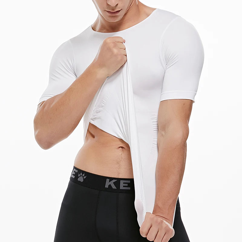 Men's Slimming Compression T-Shirt Body Shaper Undershirt for Weight Loss and Gynecomastia Muscle Tank Tops with Soft Design