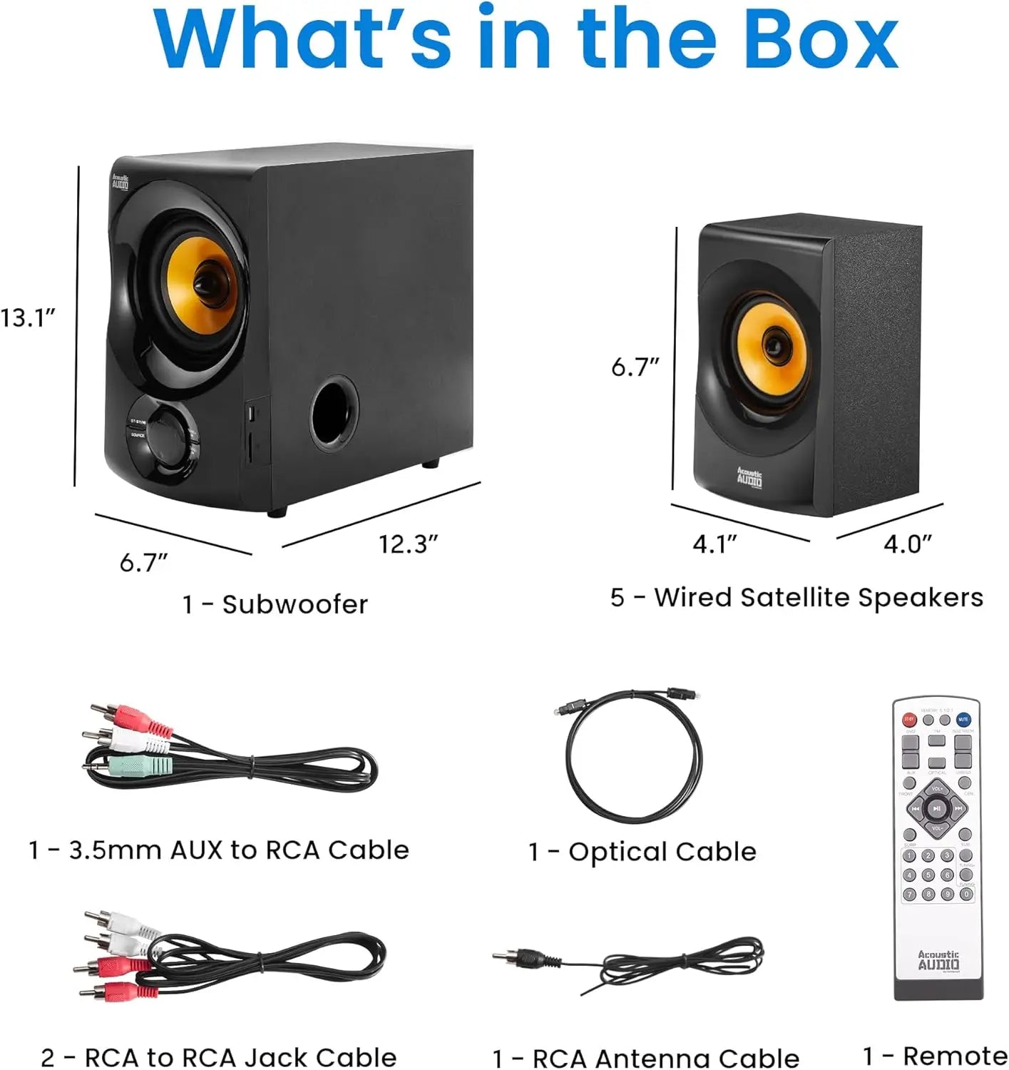 700W Bluetooth Home Theater Speaker System with Powered Subwoofer, 5.1 Channel Audio for Immersive Sound