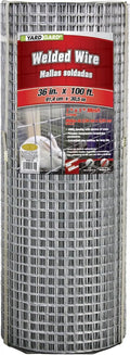 1x1 Inch Mesh Welded Wire Fence, 36in x 100ft, Galvanized Steel for Animal Enclosures and Garden Protection