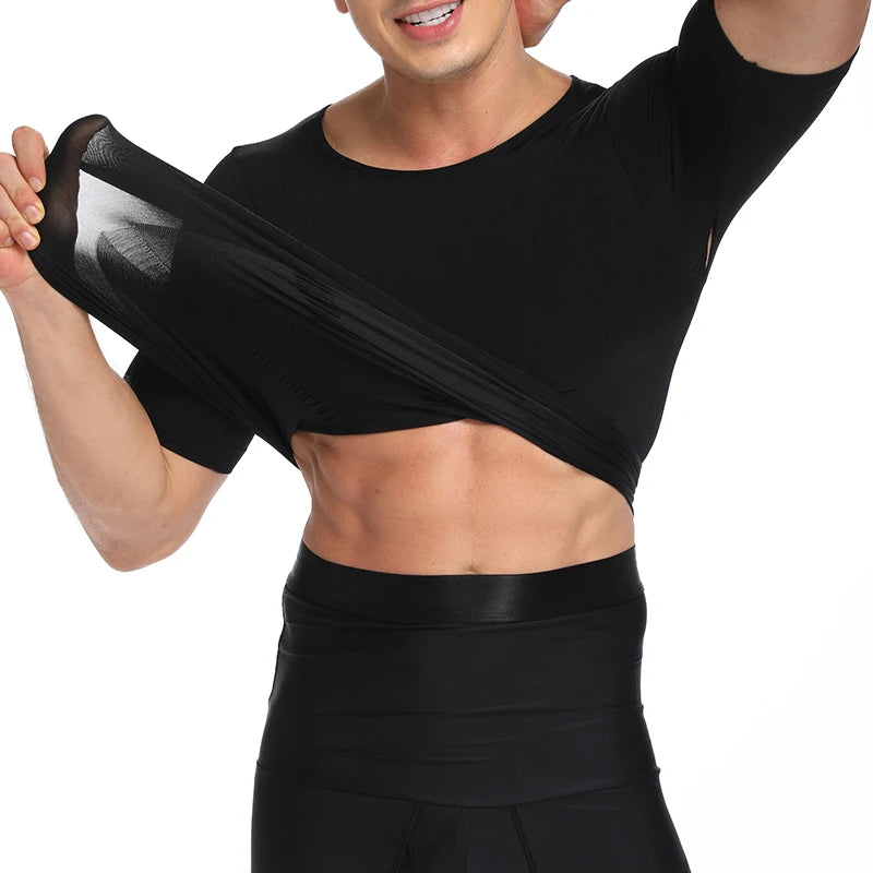 Men's Slimming Compression T-Shirt Body Shaper Undershirt for Weight Loss and Gynecomastia Muscle Tank Tops with Soft Design