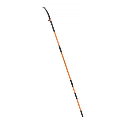 Manual Pole Saw, 4.46-26.4 ft Extendable Tree Pruner, Sharp 65Mn Steel Blade, Lightweight Fiberglass Handle Pole, Two Double-Hook Saws for High Branch Trimming, Pruning Tool for Palms, Shrubs