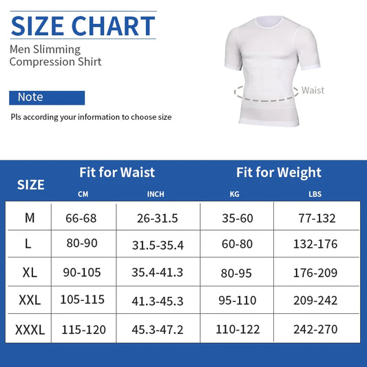 Men's Slimming Compression T-Shirt Body Shaper Undershirt for Weight Loss and Gynecomastia Muscle Tank Tops with Soft Design