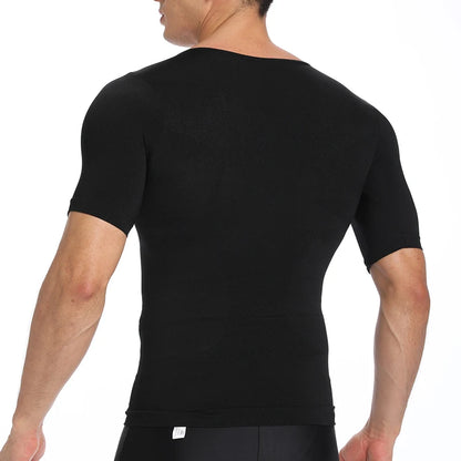 Men's Slimming Compression T-Shirt Body Shaper Undershirt for Weight Loss and Gynecomastia Muscle Tank Tops with Soft Design