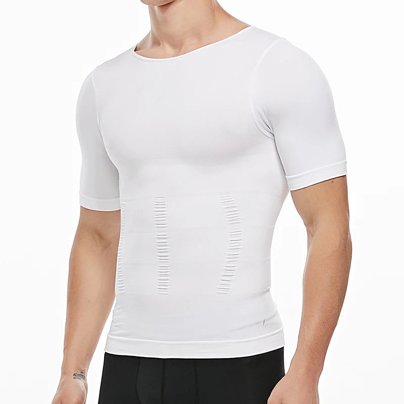 Men's Slimming Compression T-Shirt Body Shaper Undershirt for Weight Loss and Gynecomastia Muscle Tank Tops with Soft Design