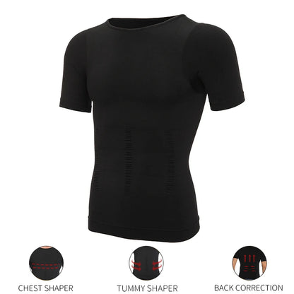 Men's Slimming Compression T-Shirt Body Shaper Undershirt for Weight Loss and Gynecomastia Muscle Tank Tops with Soft Design