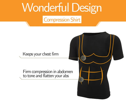 Men's Slimming Compression T-Shirt Body Shaper Undershirt for Weight Loss and Gynecomastia Muscle Tank Tops with Soft Design