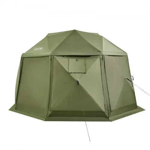 Pop up Gazebo Screen Tent, 13 x 13 ft, 13-Sided Spherical Camping Canopy Tent with Removable Top & Carry Bag, Quick-Set & Bite-Proof, Screen House Sun Shelter for 10-12 Persons, Green