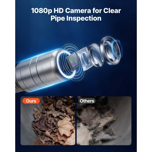 2026 Upgraded Sewer Camera with WiFi, 65.6ft/20m Drain Pipeline Camera, IP68 Snake Plumbing Cameras with Light- 12 LEDS, Wireless WiFi Connectivity to Phone/Tablet for Sewer Duct Pipe Inspection