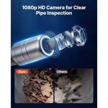 2026 Upgraded Sewer Camera with WiFi, 65.6ft/20m Drain Pipeline Camera, IP68 Snake Plumbing Cameras with Light- 12 LEDS, Wireless WiFi Connectivity to Phone/Tablet for Sewer Duct Pipe Inspection
