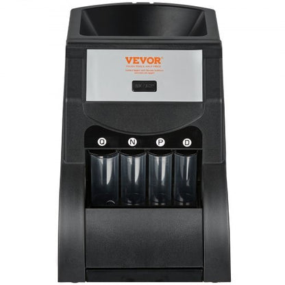 USD Coin Sorter, Coin Sorter Machine for USD Coin 1? 5? 10? 25?, Sorts up to 230 Coins/min, Coin Sorter and Wrapper Machine Holds 200 Coins Included 4 Coin Tubes, Black