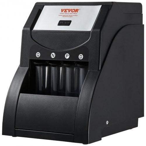 USD Coin Sorter, Coin Sorter Machine for USD Coin 1? 5? 10? 25?, Sorts up to 230 Coins/min, Coin Sorter and Wrapper Machine Holds 200 Coins Included 4 Coin Tubes, Black