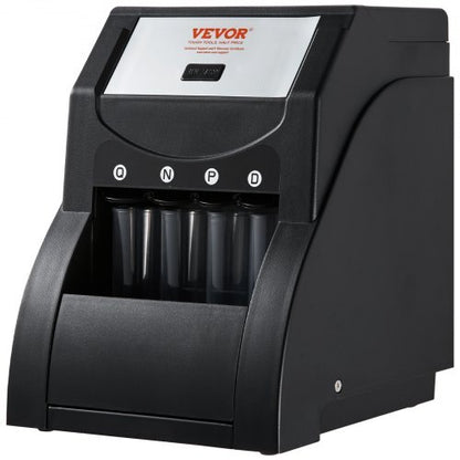 USD Coin Sorter, Coin Sorter Machine for USD Coin 1? 5? 10? 25?, Sorts up to 230 Coins/min, Coin Sorter and Wrapper Machine Holds 200 Coins Included 4 Coin Tubes, Black