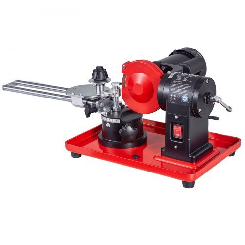 Circular Saw Blade Sharpener, 370W 3590RPM Rotary Angle Mill Grinder Sharpening Machine with 5" Grinding Wheel & 6 Saw Centerings - Fits ?3.2" to ?27.5" Circular Saw Blades