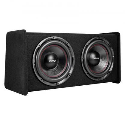 Subwoofer Bass Package, 12 in, 490W RMS, Dual Car Audio Subwoofer and Amp Package, with Loaded Enclosure, Separate Amplifier, and Wiring Kit, for Various Vehicles Trunks, Car Audio Systems