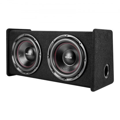 Subwoofer Bass Package, 12 in, 490W RMS, Dual Car Audio Subwoofer and Amp Package, with Loaded Enclosure, Separate Amplifier, and Wiring Kit, for Various Vehicles Trunks, Car Audio Systems