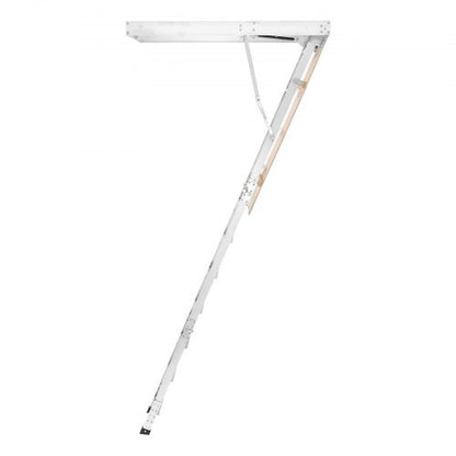 Aluminum Attic Ladder, Fits 9.8'-10.3'/7.66'-9.8' Ceiling Height, 54" x 22.5" Opening, 375 lbs Load Capacity, Multi-Purpose Foldable Lightweight and Portable Attic Stairs for Convenient Access