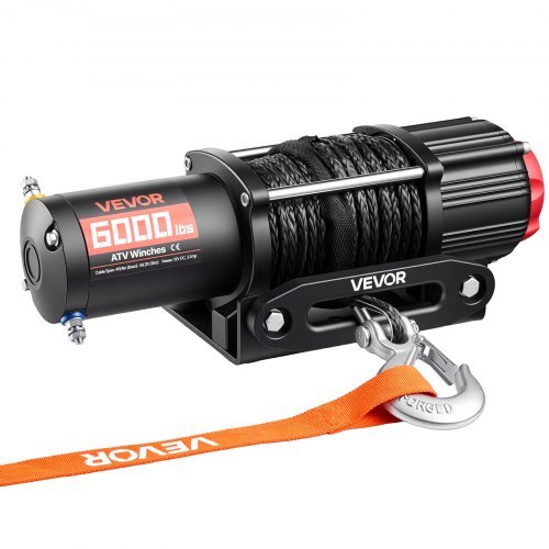 6000 lbs Electric Winch, 12V DC ATV/UTV Winch with ?0.24 in x 49.2 ft Synthetic Rope, Wireless & Wired Remote Control, IP55 Waterproof, with Fairlead Mount Plate for Towing ATV UTV Off-Road