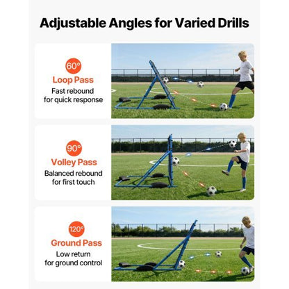 Soccer Rebounder Net, Quick-Switch Angle Soccer Goal Rebounder for Control, Passing Practice, Heavy-Duty Iron Frame & PE Net, Easy Setup Ball Training Aids & Equipment for Teens&Adults,6 x 4 ft
