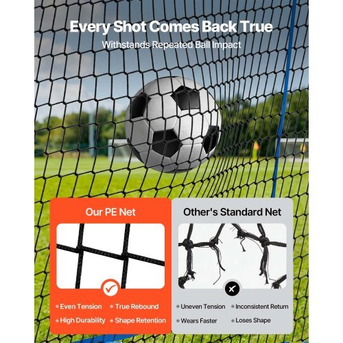Soccer Rebounder Net, Quick-Switch Angle Soccer Goal Rebounder for Control, Passing Practice, Heavy-Duty Iron Frame & PE Net, Easy Setup Ball Training Aids & Equipment for Teens&Adults,6 x 4 ft
