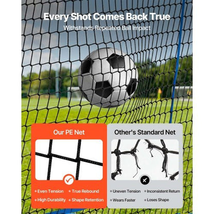 Soccer Rebounder Net, Quick-Switch Angle Soccer Goal Rebounder for Control, Passing Practice, Heavy-Duty Iron Frame & PE Net, Easy Setup Ball Training Aids & Equipment for Teens&Adults,6 x 4 ft