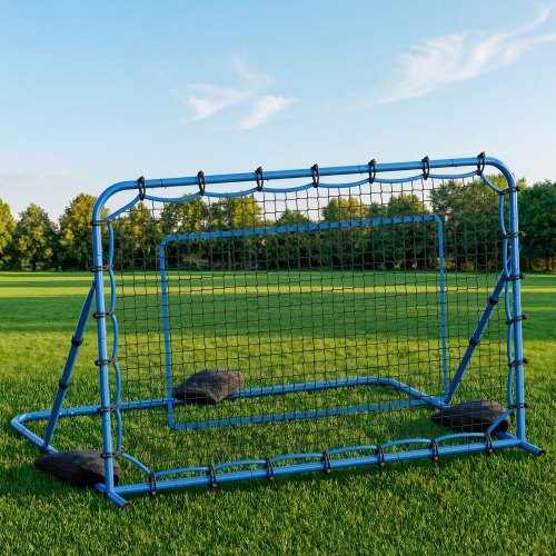 Soccer Rebounder Net, Quick-Switch Angle Soccer Goal Rebounder for Control, Passing Practice, Heavy-Duty Iron Frame & PE Net, Easy Setup Ball Training Aids & Equipment for Teens&Adults,6 x 4 ft
