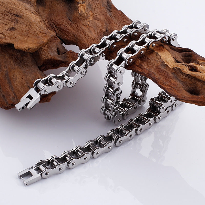 Trendy Men's Titanium Steel Bicycle Chain Jewelry