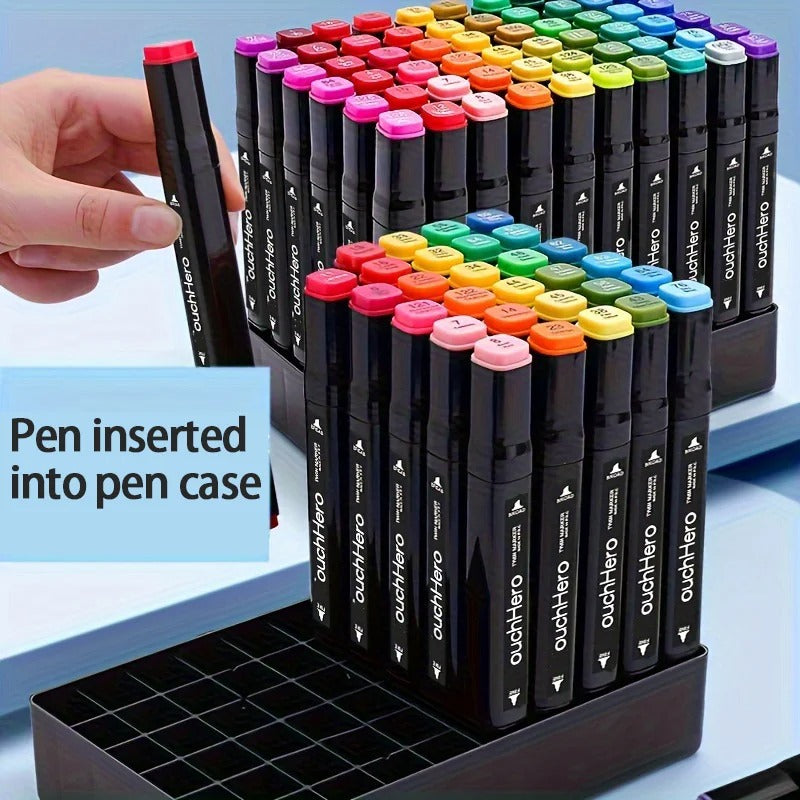 204 Color Dual-Tip Marker Set Quick-Dry Sketching Markers For Painting Professional Drawing Pens Art Supplies