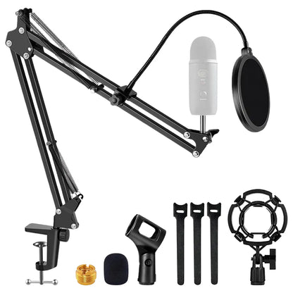 5 Core Microphone Arm Stand Upgraded Adjustable Suspension Boom Scissor Arm Mic 
