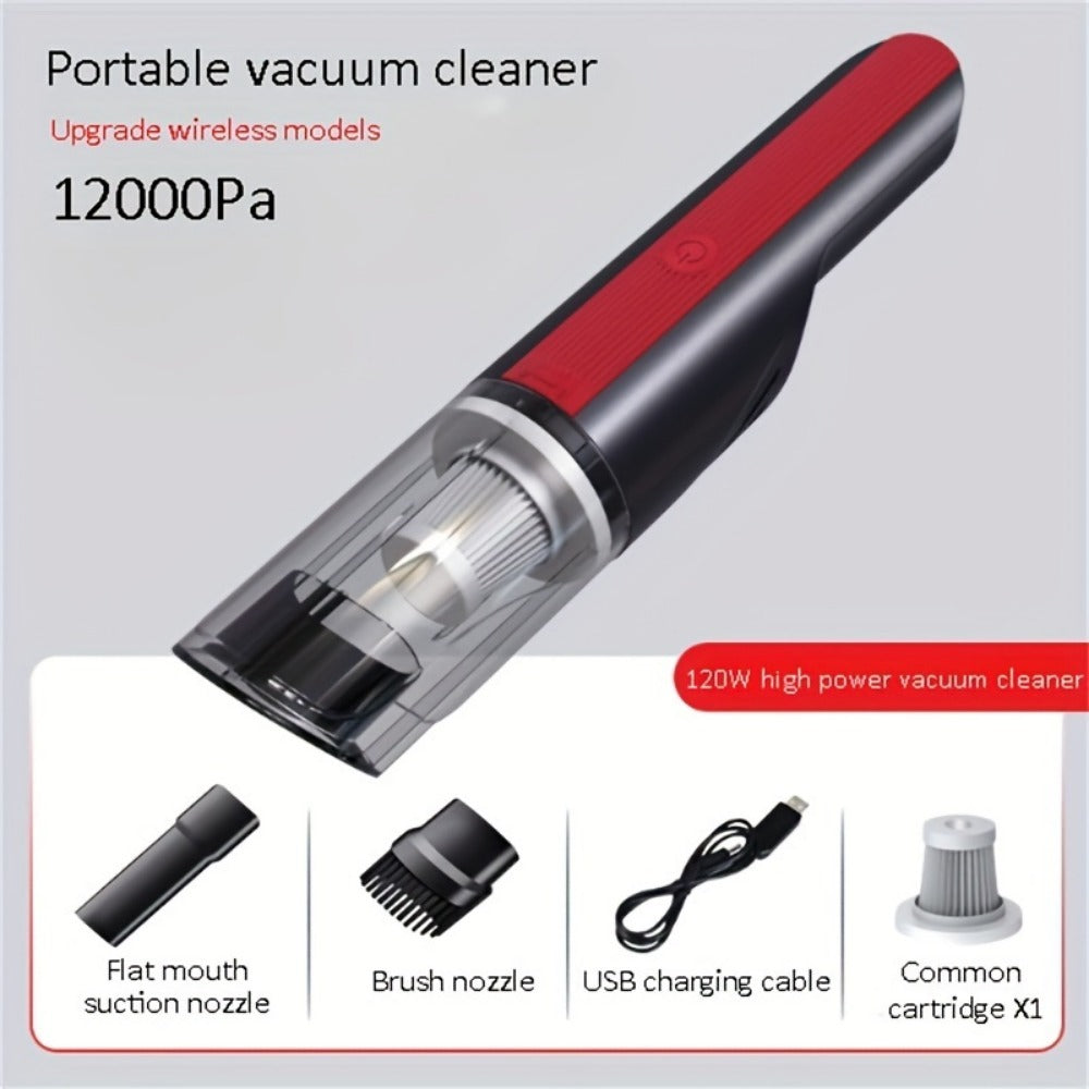Wireless Red Car Vacuum Cleaner Wireless Car With Strong Suction Handheld Vacuum