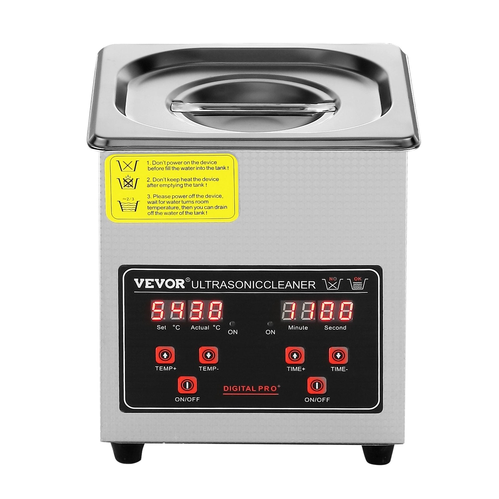 Ultrasonic Cleaner With Digital Timer & Heater, Professional UltraSonic Jewelry Cleaner, Stainless Steel Heated Cleaning Machine For Glasses Watch Rings Small Parts Circuit Board 2L