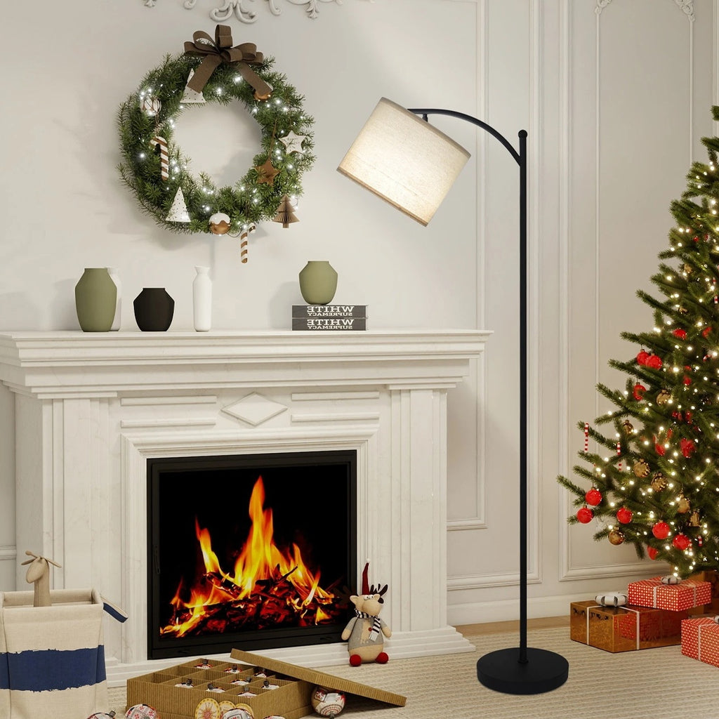 Floor Lamp Free Standing Light With Bulb Linen Shade Remote Control Bedroom