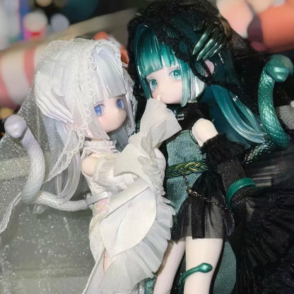Luluelf Story Limited Hang Card Green White Snake 1/8 Bjd Ball Jointed Doll Chinese Style Collectible Figure Gift For Fans