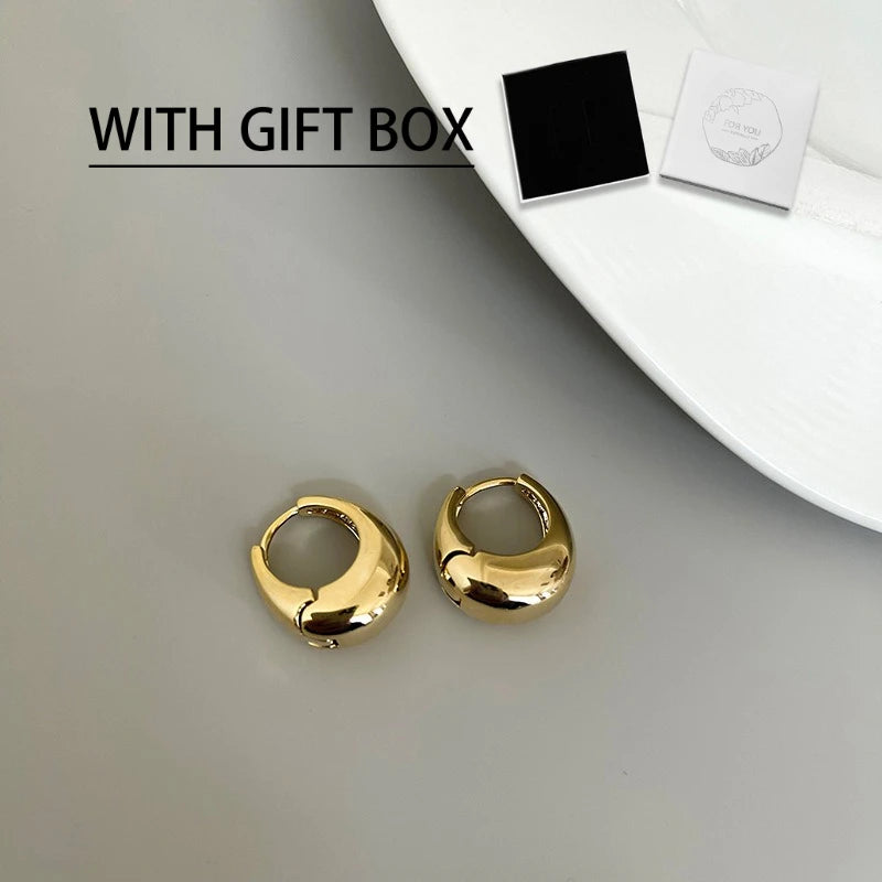 LENNIKOval Elegant Earrings, Women’s 3D Metal Design, Fit for Work/Casual Outfits, Flattering on All Faces, Perfect Gift Choice