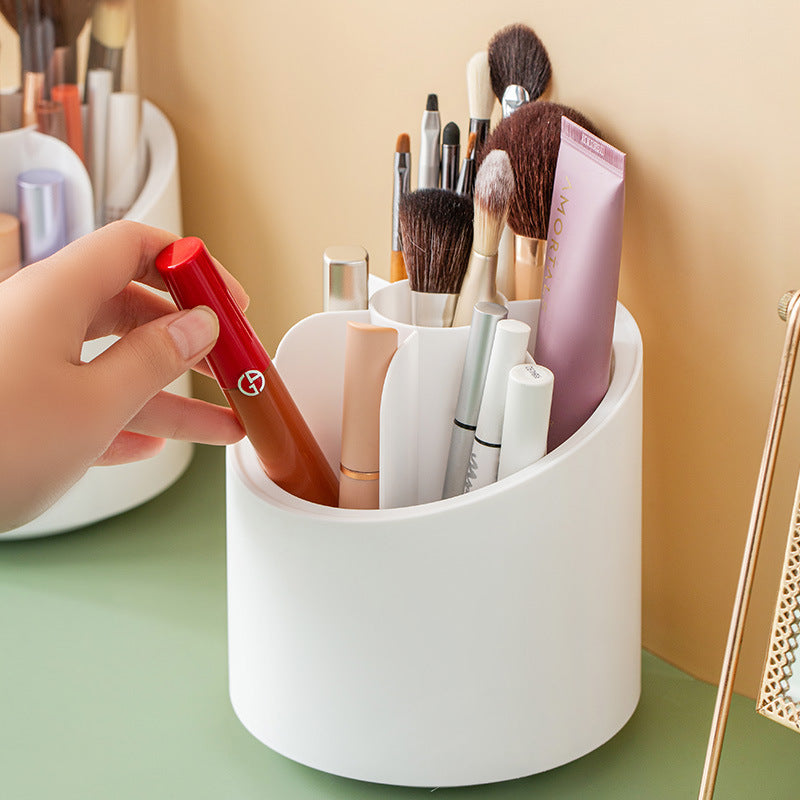 Dust Proof Household Acrylic Lipstick Cosmetic Storage Box Rotating Brush Barrel